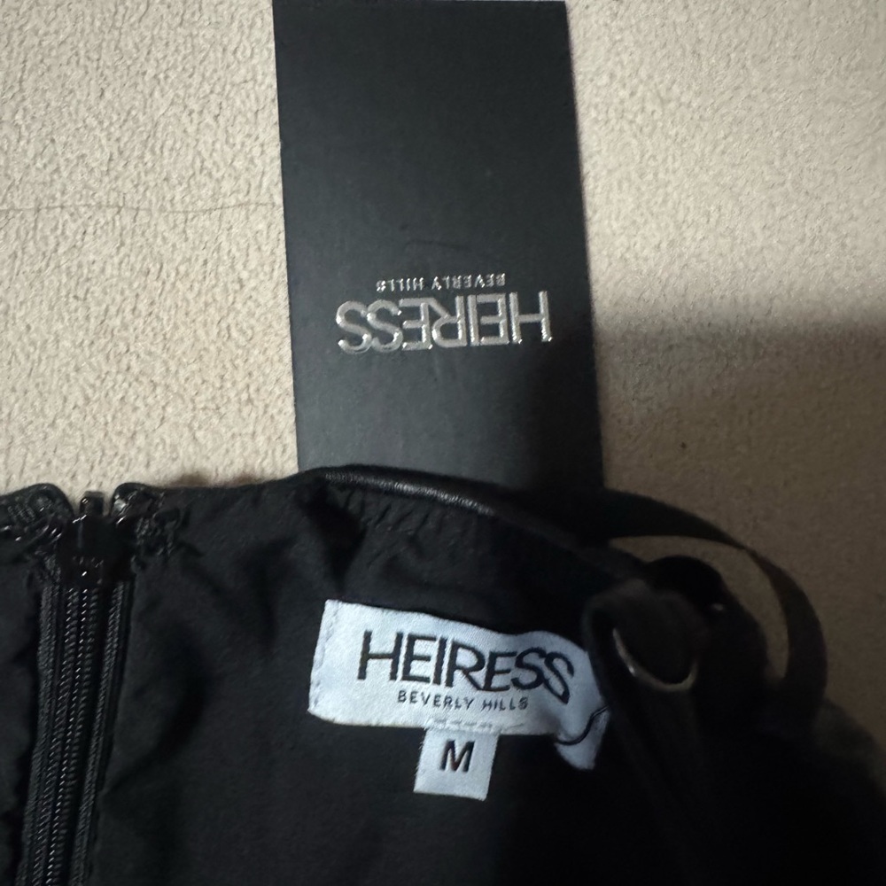 Heiress Beverly Hills Vegan Leather Plunge Midi Dress - Picture 12 of 12